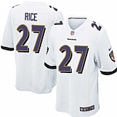 Nike Men & Women & Youth Ravens #27 Rice White Team Color Game Jersey,baseball caps,new era cap wholesale,wholesale hats